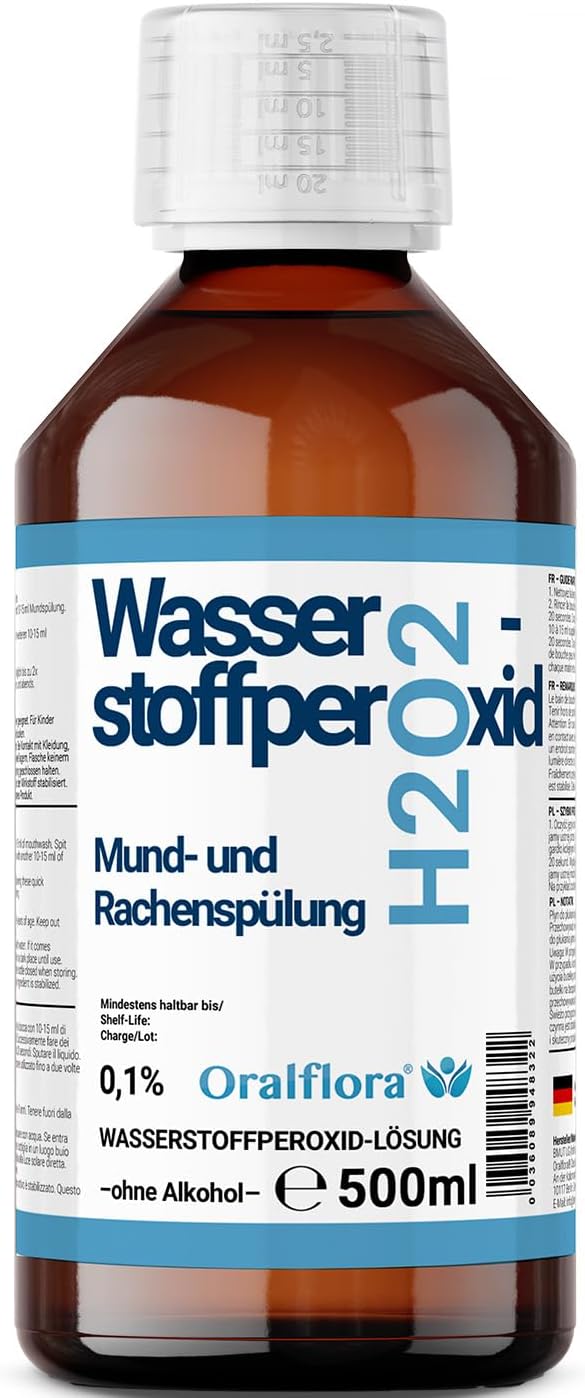 1 x 500 ml płyn do płukania jamy ustnej H2O2 nadtlenek wodoru