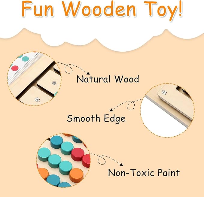 Puzzle z drewna dla dzieci w wieku powyżej 3 lat Montessori Kolorowe - obrazek 4