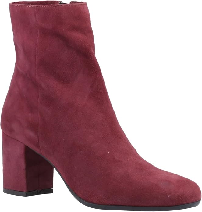 Hush Puppies Octavia zamszowe damskie botki na obcasie Bordeaux
