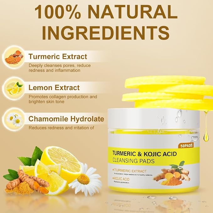Aomig Turmeric Acid Cleansing Pads 50 sztuk płatków - obrazek 2