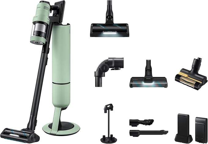 Samsung VS90F40EEM/WD Bespoke AI Jet Ultra akumulator + CompleteClean, akumulatorowy odkurzacz ręczny z akcesoriami, 400 W, 2 akumulatory, stacja All-In-One, Active Dual & Slim LED+ szczotka, Pet Tool