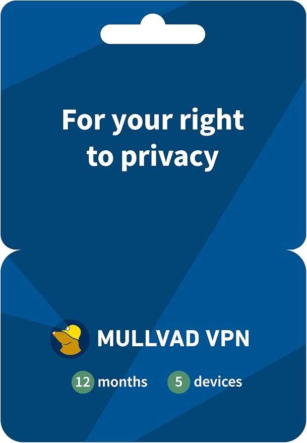 Mullvad VPN - 12 Miesięcy dla 5 Urządzeń - VPN bez Logów dla Prywatności