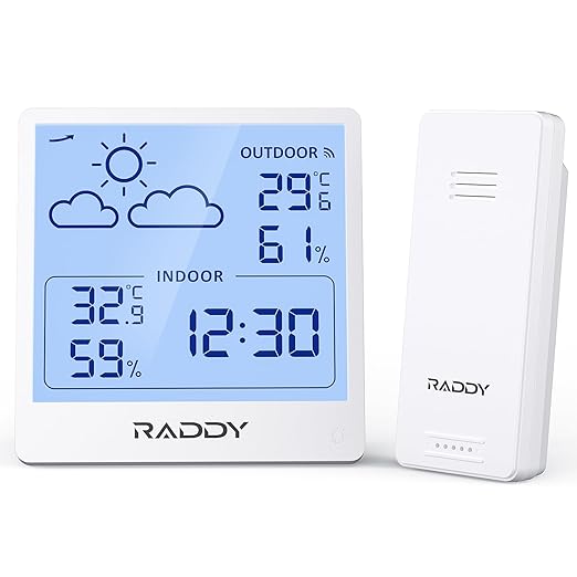 Raddy WF-50T Termometr Wewnętrzny Zewnętrzny Higrometr Bezprzewodowa