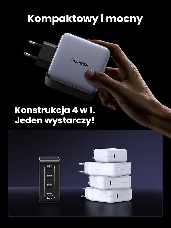UGREEN Nexode Ładowarka USB-C 100 W, 4 porty USB-C, szybkie ładowanie PPS 45 W - obrazek 6