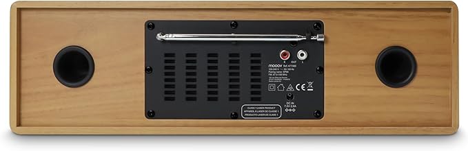 MOOOV 477380 Bezprzewodowy mikro łańcuch HiFi z efektem drewna Odtwarzacz CD Radio FM z pilotem - obrazek 4