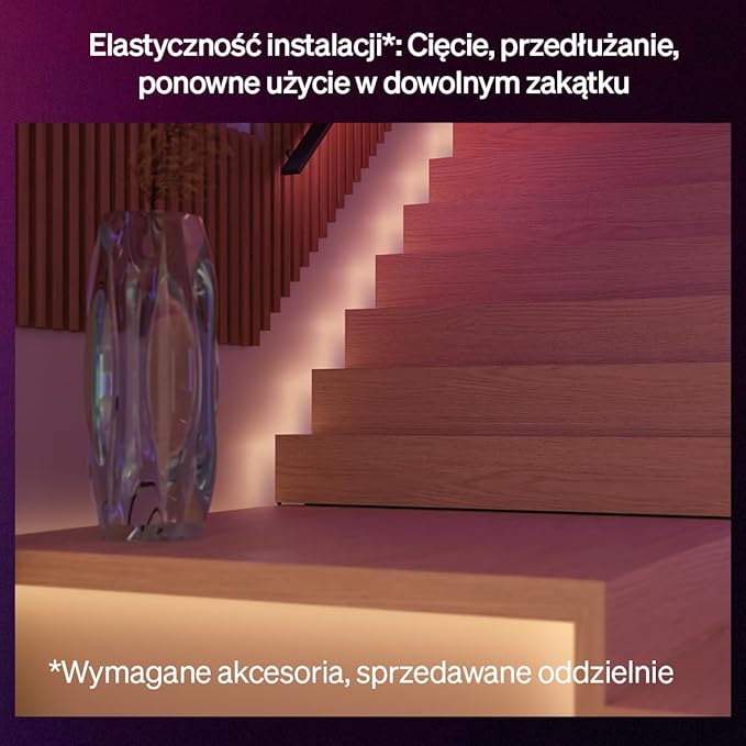 Philips Hue Flux 5 m LED, 2000 lm, żywe kolory i atmosfera, elastyczna, Chromasync™, RGBWWIC, przycinanie i przedłużanie, sterowanie aplikacją i głosem, do wnętrz. - obrazek 4
