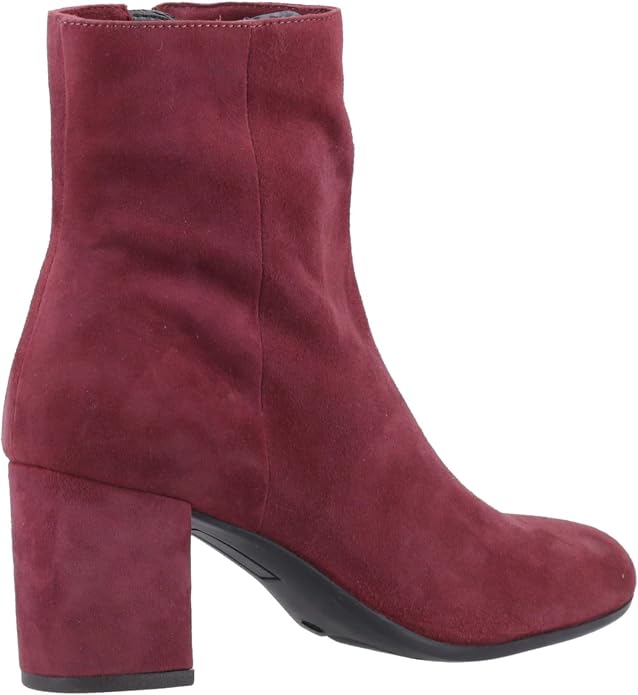 Hush Puppies Octavia zamszowe damskie botki na obcasie Bordeaux - obrazek 4