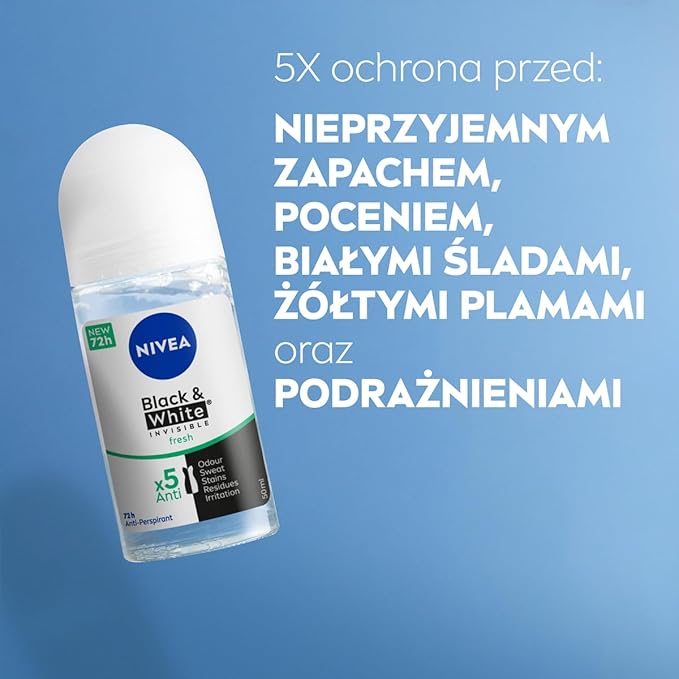 NIVEA Black& White Invisible Fresh Antyperspirant w kulce - obrazek 5