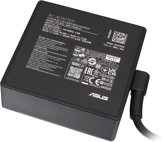 Asus 0A001-00310400 oryginalny USB-C Zasilacz 130 Watt