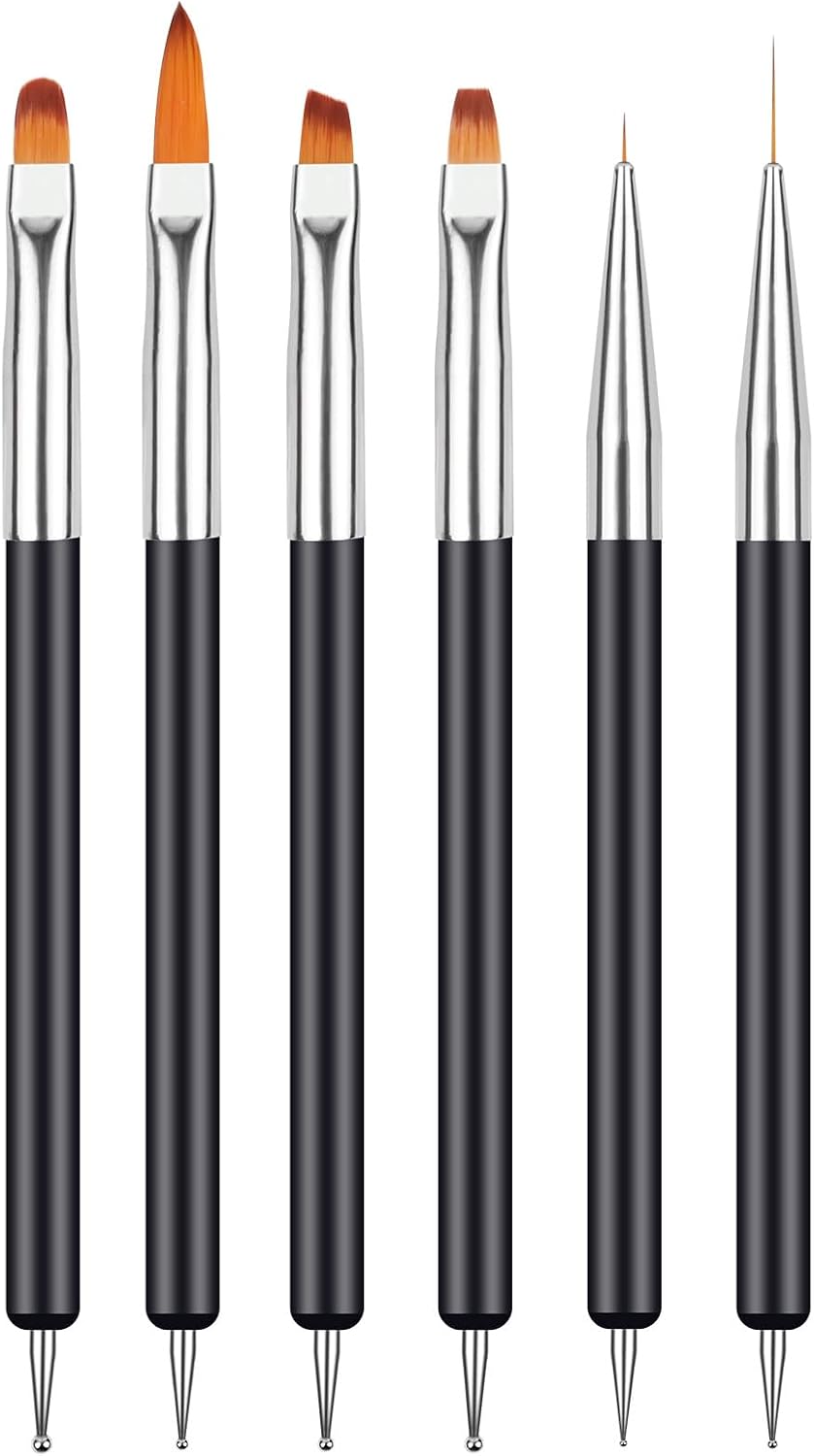 6 sztuk Pędzelki do paznokci narzędzia do manicure z kropkami - obrazek 2