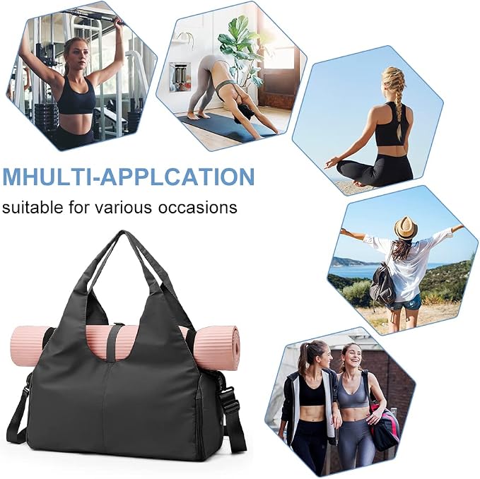 Aucuu Sportowa torba fitness torba do jogi z przegrodą na buty - obrazek 7