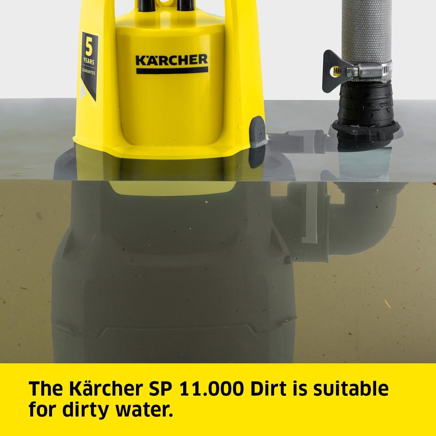 Kärcher SP 11.000 pompa zanurzeniowa, natężenie przepływu: 11 000 l/h, głębokość zanurzenia: maks. 7 m, do brudnej wody z cząstkami do rozmiaru 20 mm, wysokość wody resztkowej: 25 mm, ciśnienie: 0,7 - obrazek 4