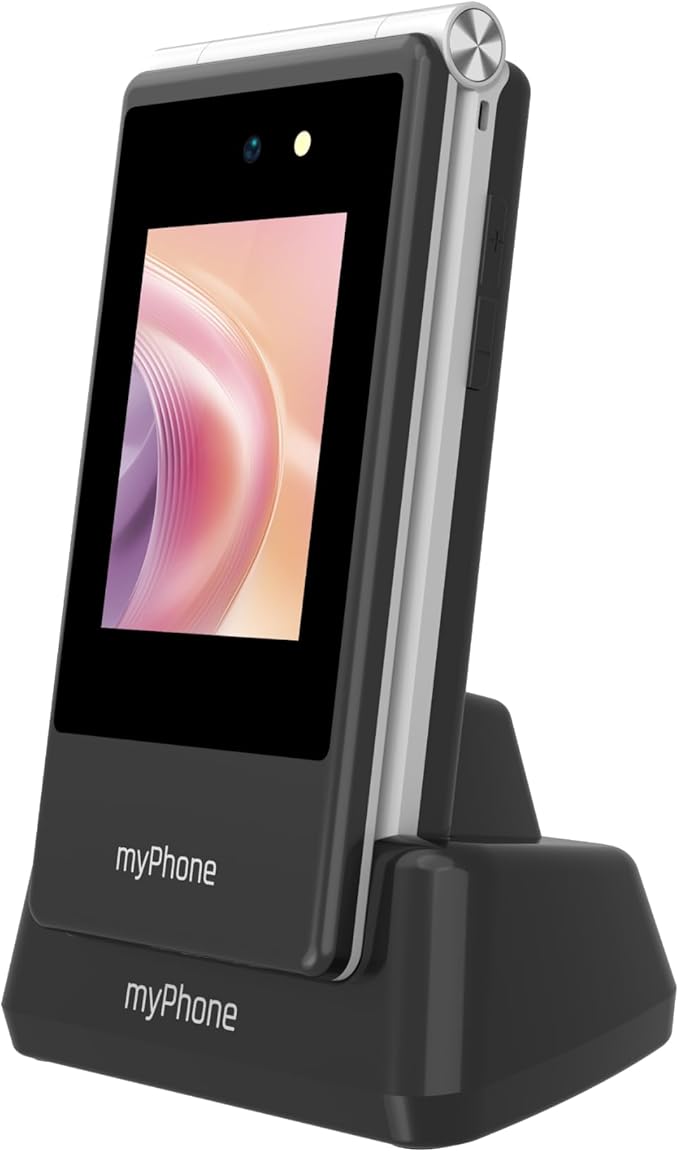 myPhone Tango 2 LTE telefon z klapką do seniorów bez abonamentu, 4G telefon dla seniora z dwa wyświetlacze, telefon dla seniora dużymi przyciskami, stacją ładującą, przyciskiem SOS, Dual SIM - obrazek 5