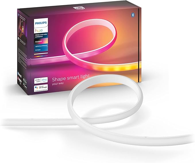 Philips Hue Taśma White and Color Ambiance - Pasek LED Gradient (baza, 2m) 16 mln Kolorów, Taśma LEDowa Smart LED z Możliwością Przyciemniania
