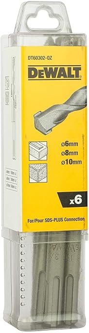 Dewalt DT60302-QZ Zestaw Wierteł Udarowych SDS-Plus, Żółty/Srebrny, 6 Elementów