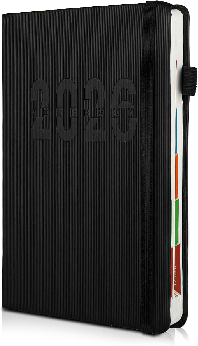 Planer terminów 2026 - Planer studiów 2026, papier zgrubiony 80 g przeciwprzepuszczalny, planer dzienny jedna strona na dzień, notes z miękką okładką do studiów, pracy i codzienności
