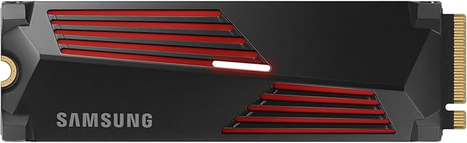 Dysk SSD Samsung 990 PRO NVMe M.2 z radiatorem, 4 TB, PCIe 4.0, prędkość odczytu 7450 MB/s, prędkość zapisu 6900 MB/s, wewnętrzny dysk SSD z RGB do gier na PC/konsole i edycji wideo, MZ-V9P4T0CW