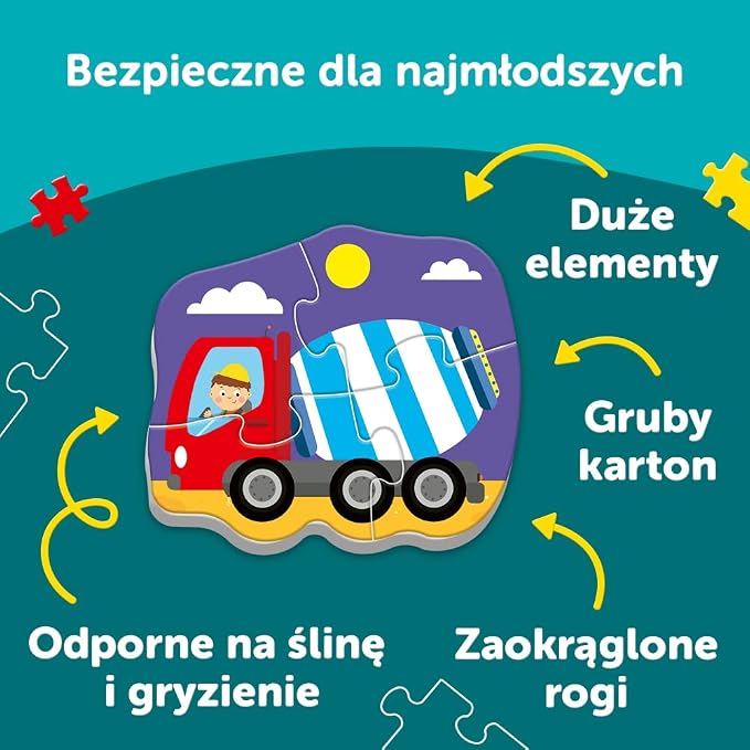 Trefl Puzzle Baby Classic Pojazdy na Budowie - obrazek 5