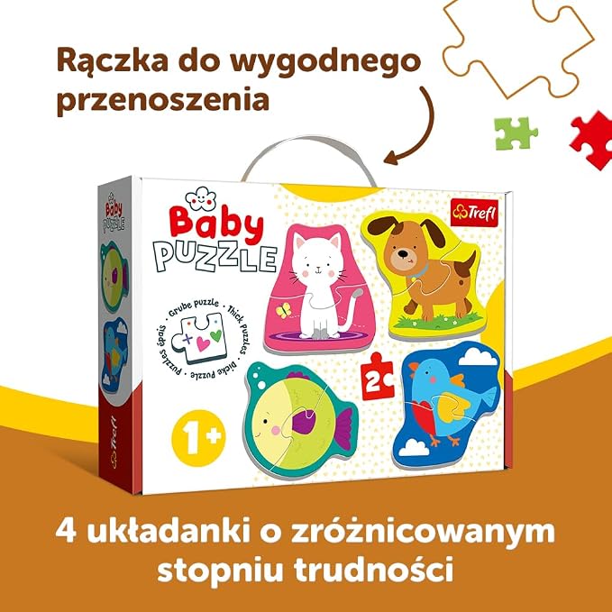 Trefl Zwierzątka Puzzle 4 w 1 Baby Classic z Grubego Kartonu - obrazek 3
