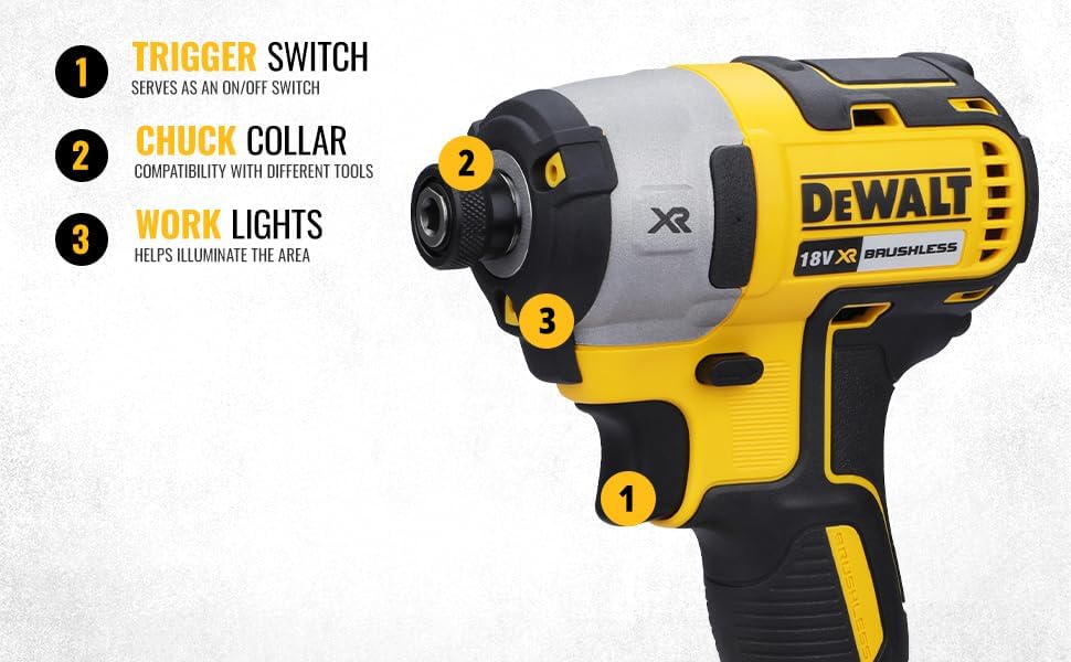 DEWALT Zakrętarka udarowa bezszczotkowa akumulatorowa 18V XR - obrazek 6