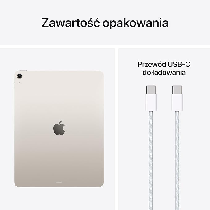 Apple iPad Air 13 cali (M4): wyświetlacz Liquid Retina, 128 GB, przedni/tylny aparat 12 MP, Wi‑Fi 7 z czipem Apple N1 – księżycowa poświata - obrazek 7