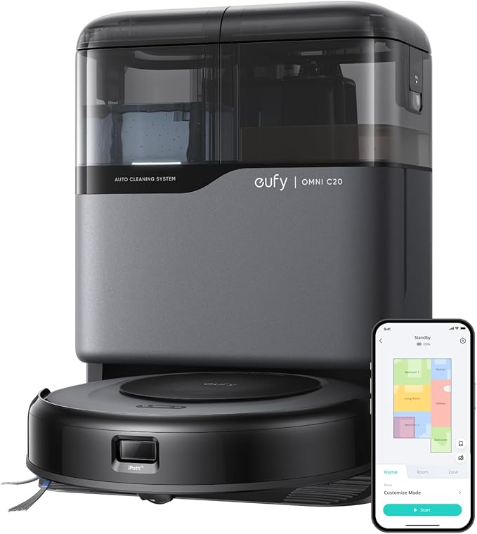 eufy robot sprzątający Omni C20, 7000 Pa, ultrasmukły korpus 8,5 cm