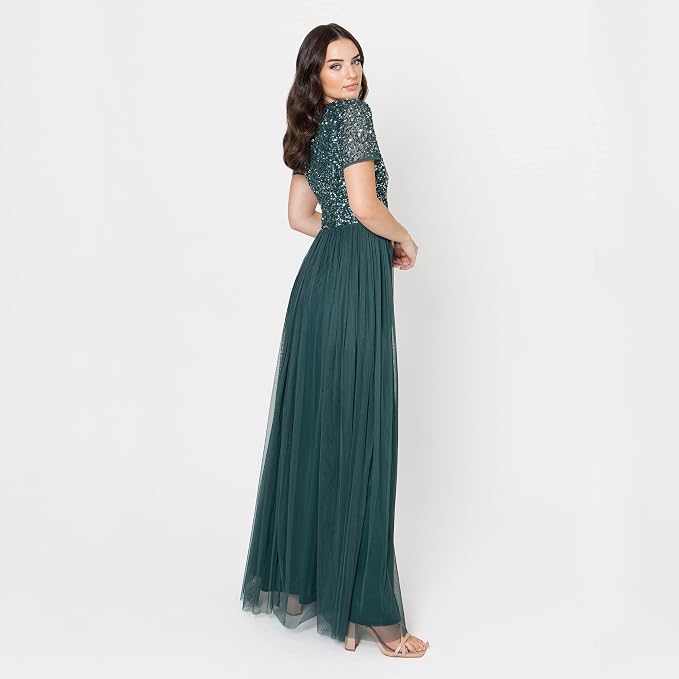 Maya Deluxe Sukienka druhny Kobiety Maya Deluxe Green Lily - obrazek 7