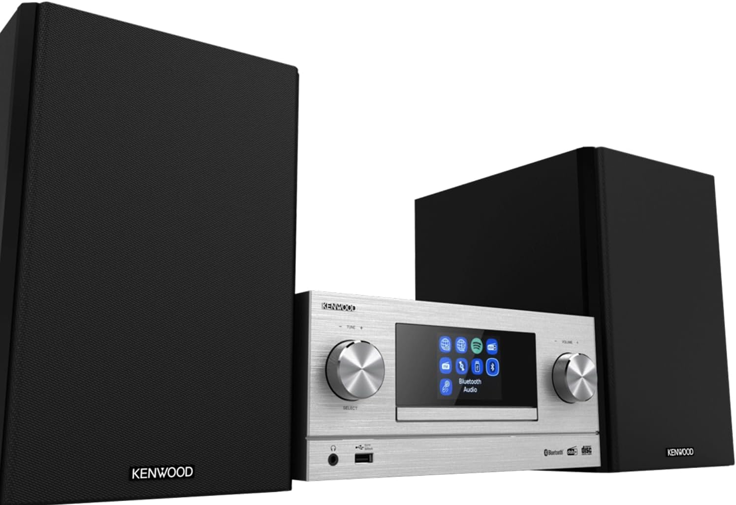 Kenwood M-9000S-S – inteligentny system Micro Hi-Fi z radiem internetowym, DAB+, CD/USB i strumieniowym przesyłaniem audio, kolor srebrny - obrazek 5