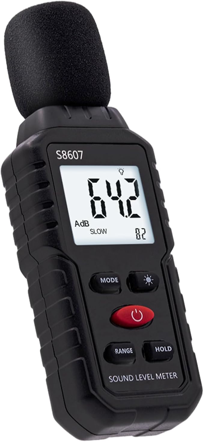 Cyfrowy miernik poziomu dźwięku od 30 dB do 130 dB z wyświetlaczem LCD, miernik hałasu do biura, na plac budowy, fabryki