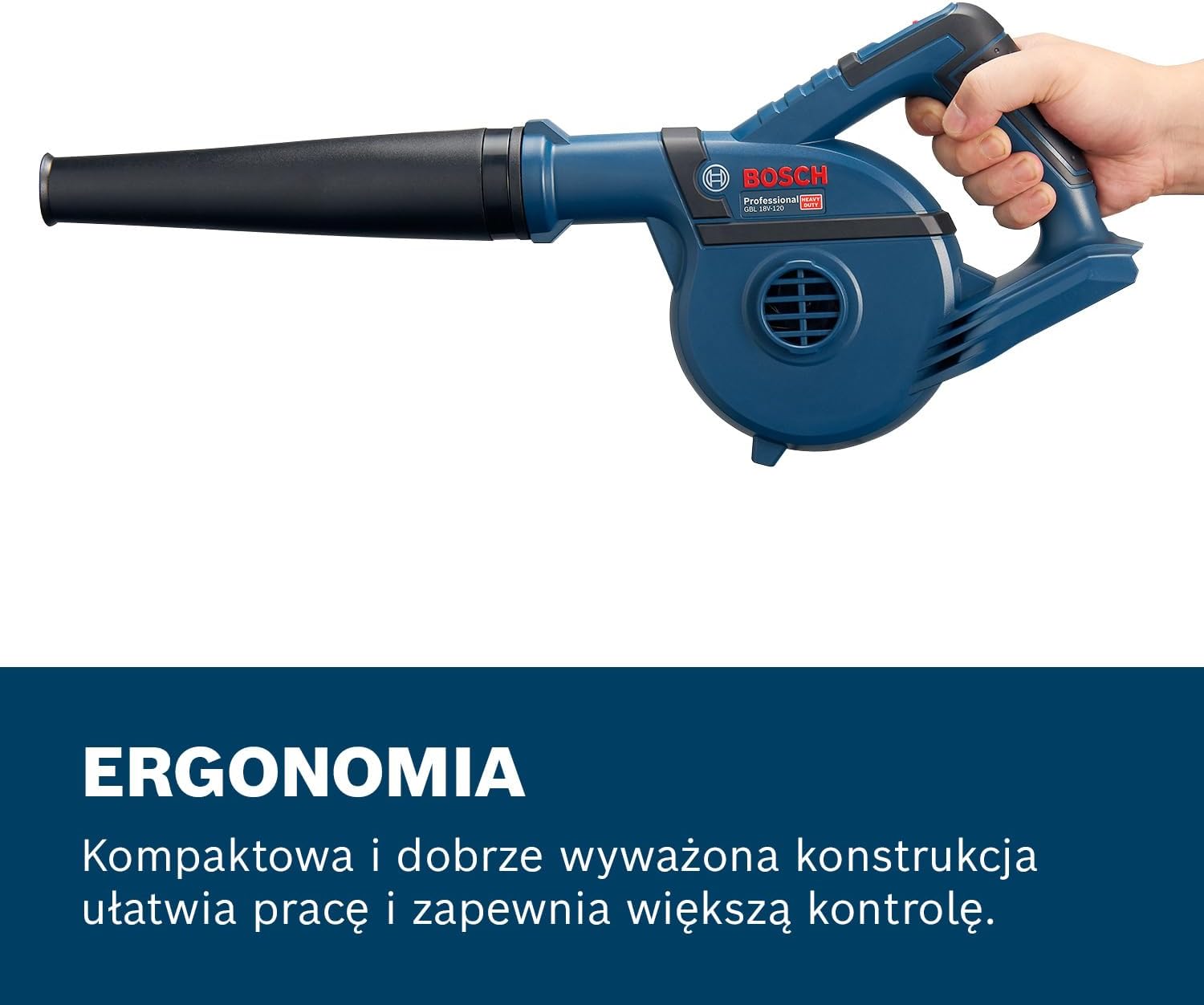Bosch Professional system 18V: akumulatorowa dmuchawa GBL 18V-120 (prędkość przepływu powietrza do 270 km/h) - obrazek 7