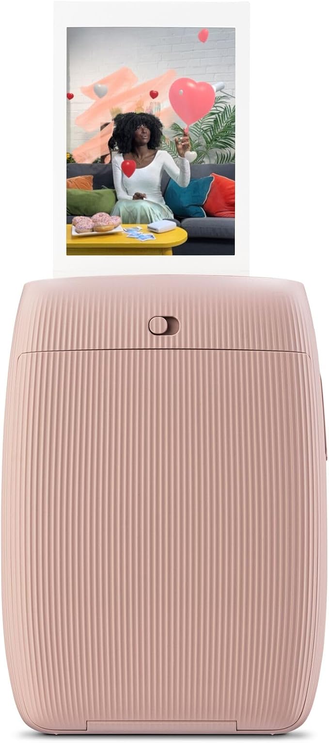 INSTAX mini LINK 3 drukarka do zdjęć ze smartfona, Rose Pink | Szybkie drukowanie, wbudowane efekty AR 3D, tryb "kliknij, aby kolażować", rozmiar obrazu 62 x 46 mm - obrazek 2