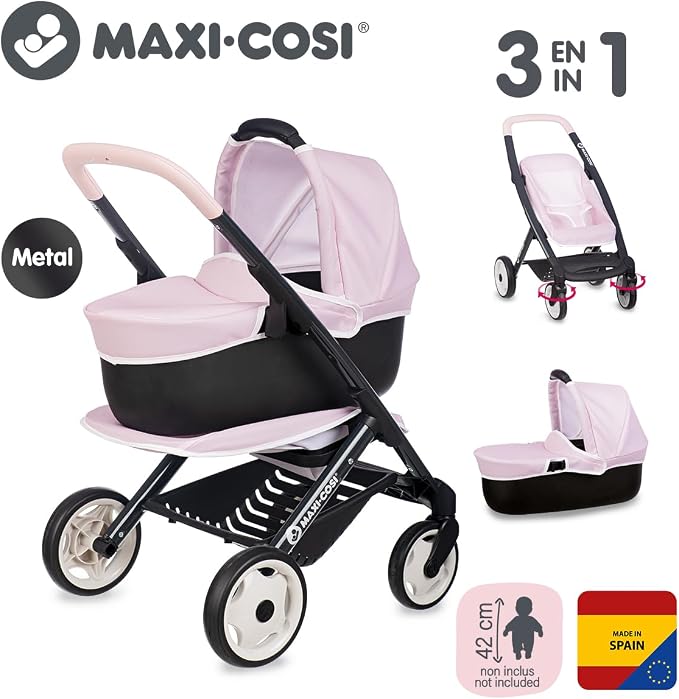 Smoby Maxi-Cosi Różowy wózek spacerowy i głęboki - obrazek 4