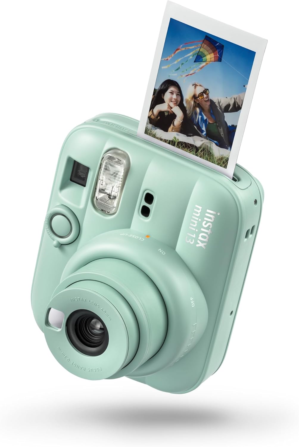 aparat natychmiastowy instax mini 13 z wbudowaną automatyczną lampą błyskową, wbudowanym lusterkiem do selfie, trybem zbliżenia i samowyzwalaczem, kolor Lagoon Green - obrazek 2