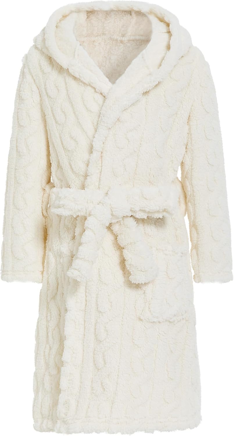 JiAmy Dziewczęcy szlafrok polarowy szlafrok z kapturem dla dzieci - obrazek 2
