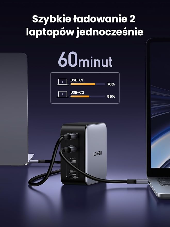 UGREEN Nexode Ładowarka USB-C 100 W, 4 porty USB-C, szybkie ładowanie PPS 45 W - obrazek 5