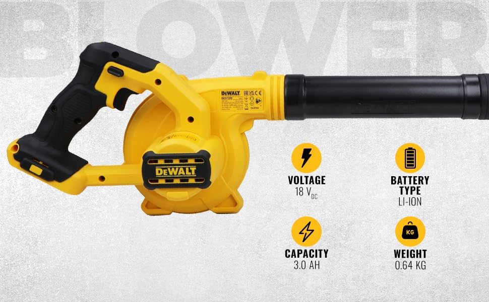 DeWalt DCV100 dmuchawa akumulatorowa (18 V, 290 km/h, przełącznik trzystopniowy, dostawa bez akumulatora i ładowarki) - obrazek 5