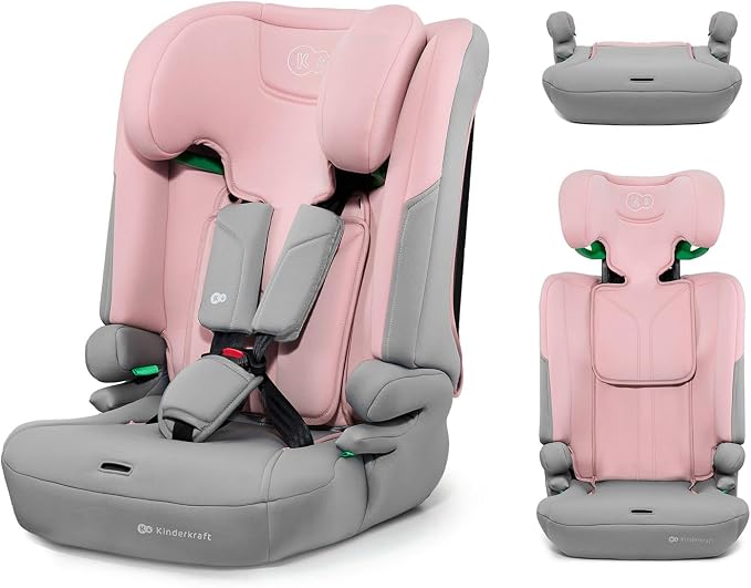 Kinderkraft I-COMFY fotelik samochodowy i-Size 76–150 cm, ISOFIX z nogą stabilizującą, bezpieczny i wygodny, regulowany zagłówek, ochrona boczna SPS, 5-stopniowy reclining, Pink