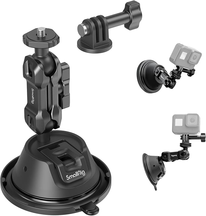 SMALLRIG Dwuwarstwowy Uchwyt z Przyssawką dla GoPro Hero 11
