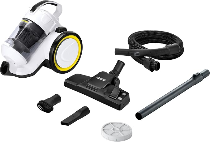 Kärcher Odkurzacz VC 3, bezworkowy, moc: 700 W, promień działania: 7,5 m, waga: 4,4 kg, filtr HEPA 13, dysza podłogowa, dysza szczelinowa, szczotka do mebli