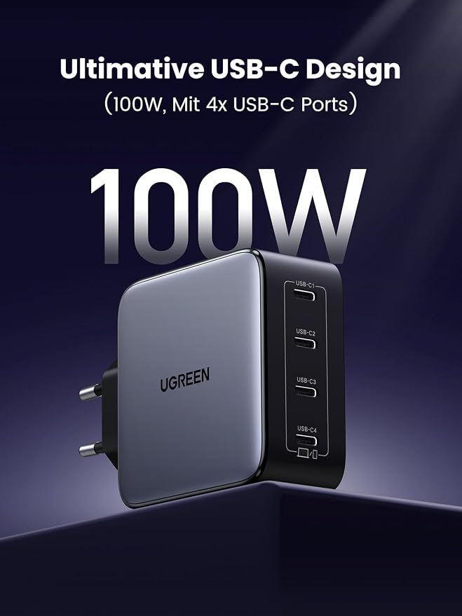 UGREEN Nexode Ładowarka USB-C 100 W, 4 porty USB-C, szybkie ładowanie PPS 45 W - obrazek 2