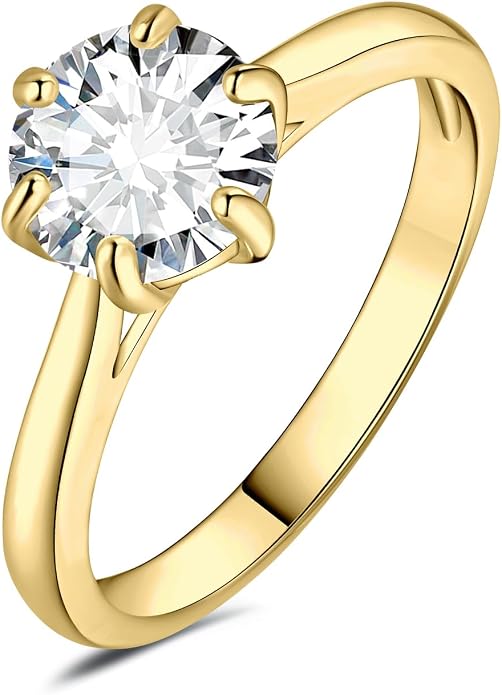 JewelryPalace 1ct 2ct 3ct okrągła cyrkonia pierścionek zaręczynowy
