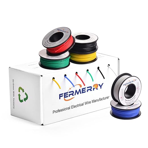 18 AWG Solid Core Wire PVC Coated Kit 6 kolorów