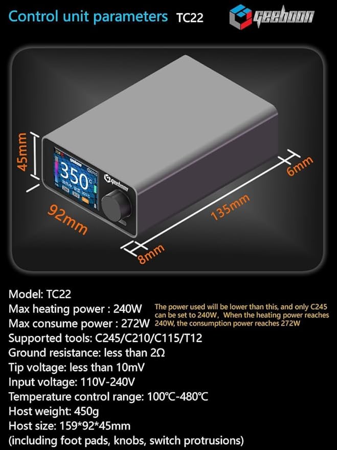 GEEBOON TC22 Zestaw stacji lutowniczej - obrazek 2