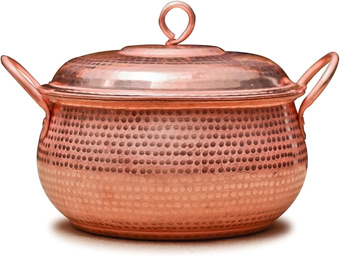 Ręcznie wykonany garnek do gotowania z czystej miedzi 24 cm