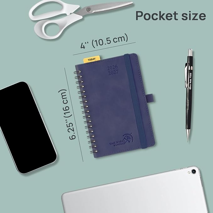 POPRUN Agenda Pocket 2026 2027 A6 Tygodniowy Planner i Notatnik - obrazek 3
