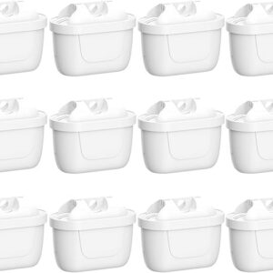 12 wkładów filtrujących do wody, kompatybilne z BRITA Maxtra+, Maxtra Plus | Wkłady filtrujące zamiennik do zbiornika na wodę Brita Maxtra Plus, Style, Marella, Elemaris XL, Aluna