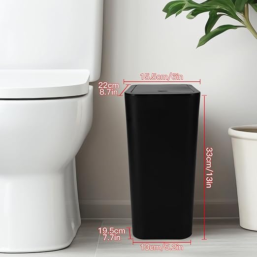 JOTOM Zestaw 3 mini koszy na śmieci do łazienki z pokrywką pop-up - obrazek 2