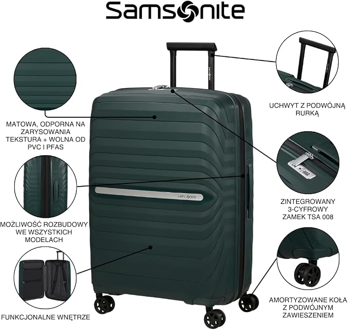Samsonite Neo Flux - Spinner XL, Rozszerzalna walizka, 81 cm, 130/145 L, Czarny (Black) - obrazek 4