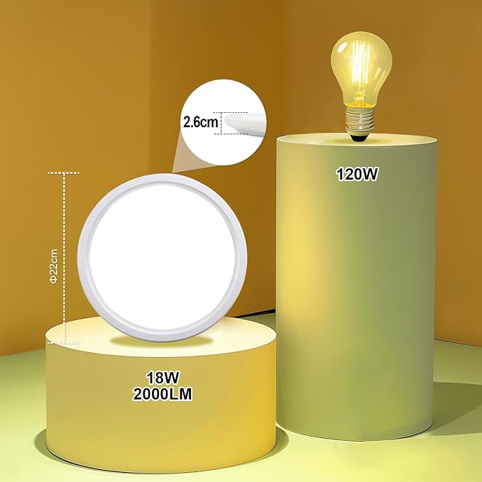 DA LIGHT Płaska lampa sufitowa LED 18 W 2000 lumenów - obrazek 4