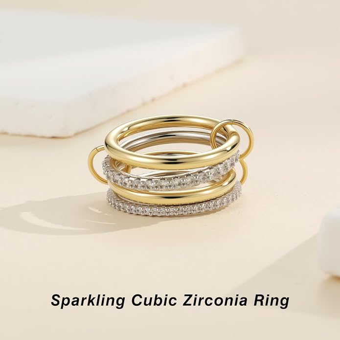 Emibele Stackable Rings for Women - obrazek 6